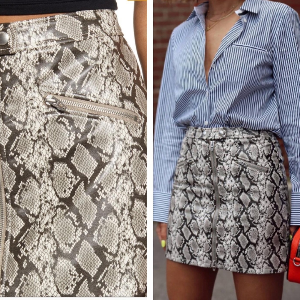 Blank NYC faux leather snakeskin mini